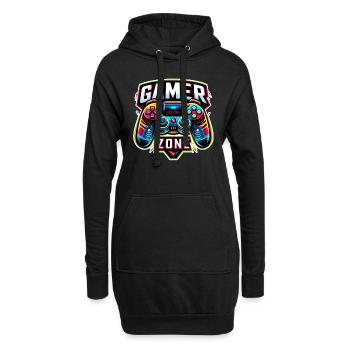 Gamer Zone - Controller Illustration - Hoodie-Kleid - Schwarz - Vorne