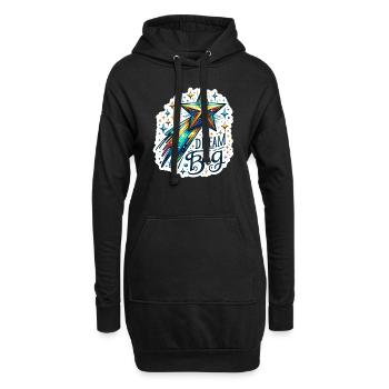 Dream Big - Sternschnuppe Illustration - Hoodie-Kleid - Schwarz - Vorne