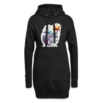 Dream Big - Sternschnuppe Illustration - Hoodie-Kleid - Schwarz - Vorne