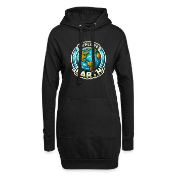 Explore Earth - Erde Illustration - Hoodie-Kleid - Schwarz - Vorne