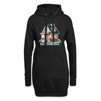 Home Sweet Home - Illustration de maison - Sweat-shirt à capuche long Femme - noir - Devant