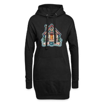 Home Sweet Home - Illustration de maison - Sweat-shirt à capuche long Femme - noir - Devant