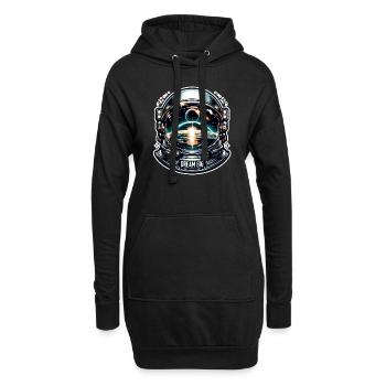 Dream Big - Astronaut Illustration - Hoodie-Kleid - Schwarz - Vorne