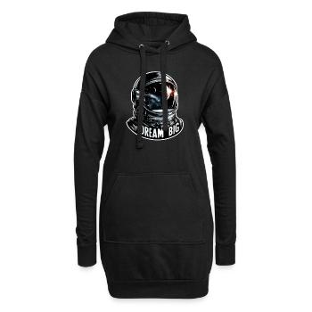 Dream Big - Astronaut Illustration - Hoodie-Kleid - Schwarz - Vorne