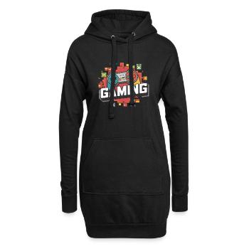 Jeux - Manettes - Sweat-shirt à capuche long Femme - noir - Devant