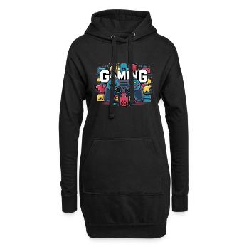 Jeux - Manettes - Sweat-shirt à capuche long Femme - noir - Devant