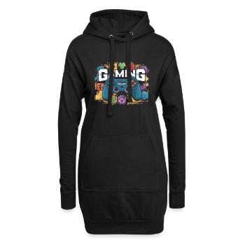 Jeux - Manettes - Sweat-shirt à capuche long Femme - noir - Devant