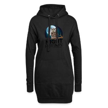 Ich bin ein Nachtmensch. - Hoodie-Kleid - Schwarz - Vorne