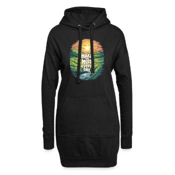 Profitez au maximum de chaque jour - Sweat-shirt à capuche long Femme - noir - Devant