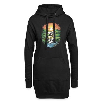Profitez au maximum de chaque jour - Sweat-shirt à capuche long Femme - noir - Devant