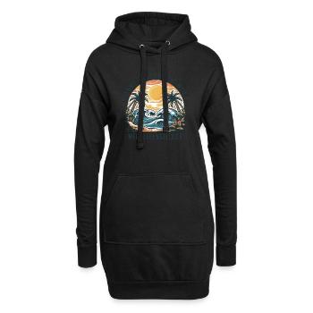 Sonne, Strand und Meer - mein Lebenselixier - Hoodie-Kleid - Schwarz - Vorne
