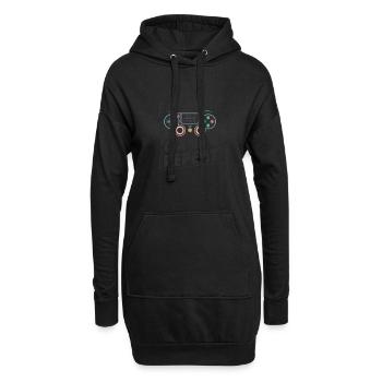 Eat, Sleep, Game, Repeat - Hoodie-Kleid - Schwarz - Vorne