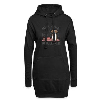 Mein Hund ist mein Yoga-Lehrer - Hoodie-Kleid - Schwarz - Vorne