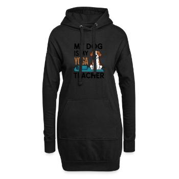 Mein Hund ist mein Yoga-Lehrer - Hoodie-Kleid - Schwarz - Vorne