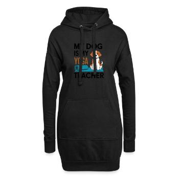 Mein Hund ist mein Yoga-Lehrer - Hoodie-Kleid - Schwarz - Vorne