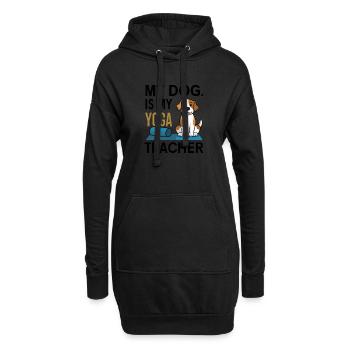 Mein Hund ist mein Yoga-Lehrer - Hoodie-Kleid - Schwarz - Vorne
