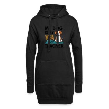 Mein Hund ist mein Yoga-Lehrer - Hoodie-Kleid - Schwarz - Vorne