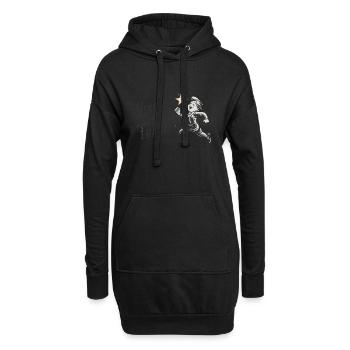 Verfolge deine Träume - Hoodie-Kleid - Schwarz - Vorne