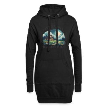 Vivre simplement, rêver grand - Sweat-shirt à capuche long Femme - noir - Devant