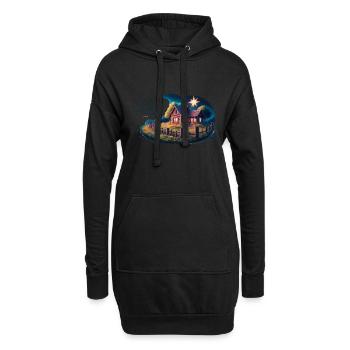Vivre simplement, rêver grand - Sweat-shirt à capuche long Femme - noir - Devant
