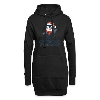 Salutations sympas au moment de Noël – Penguin - Sweat-shirt à capuche long Femme - noir - Devant