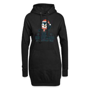 Salutations sympas au moment de Noël – Penguin - Sweat-shirt à capuche long Femme - noir - Devant