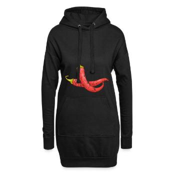 Retro Vintage Grunge Style Chilis - Hoodie-Kleid - Schwarz - Vorne