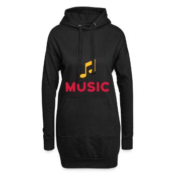 ★ Les couleurs de conception peuvent être modifiées ★ Musique (Remarque) - Sweat-shirt à capuche long Femme - noir - Devant