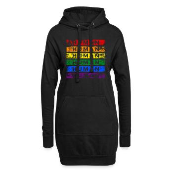 LGBT Human Mensch Regenbogen Geschenkidee - Hoodie-Kleid - Schwarz - Vorne