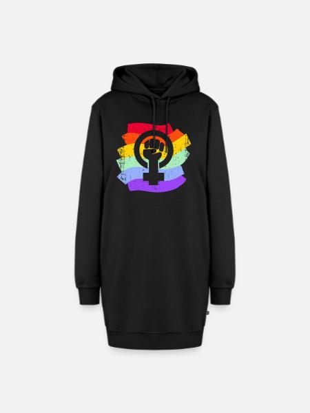 LGBT LGBTQ Regenbogenflagge Frauen - Hoodie-Kleid - Schwarz