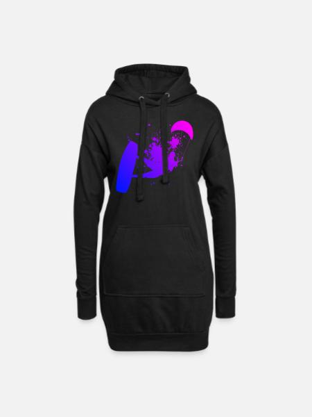 Kitesurfer Kitesurf Kite Kitesurfing Kiten - Hoodie-Kleid - Schwarz