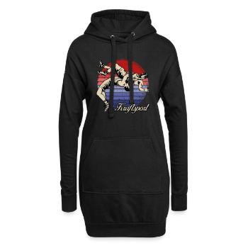 Retro Ringen Ringer Kampfsport Kraftsport - Hoodie-Kleid - Schwarz - Vorne