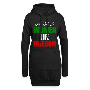 Women life freedom - Hoodie-Kleid - Schwarz - Vorne