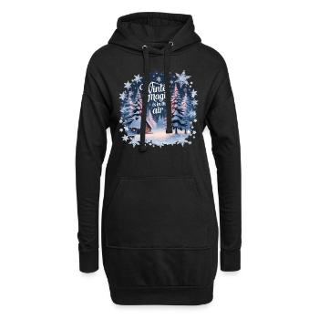 La magie de l’hiver est dans l’air – Paysage d’hiver - Sweat-shirt à capuche long Femme - noir - Devant