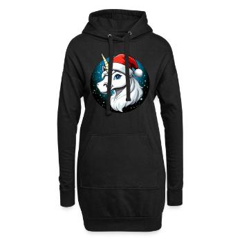Licorne de Noël - Sweat-shirt à capuche long Femme - noir - Devant