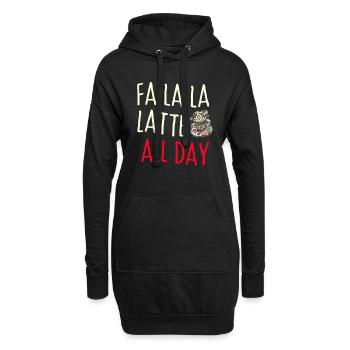 Fa la Latte toute la journée !, Café de Noël - Sweat-shirt à capuche long Femme - noir - Devant