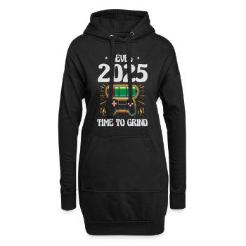 Niveau 2025 Temps de mouture, Objectifs de jeu, Jour de l’An - Sweat-shirt à capuche long Femme - noir - Devant