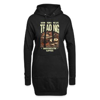Work From Home Life Tausch Schneestiefel Hausschuh - Hoodie-Kleid - Schwarz - Vorne