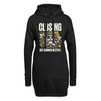 Sommer Stilvoll Schließen, Bereit Herbstschichten - Hoodie-Kleid - Schwarz - Vorne