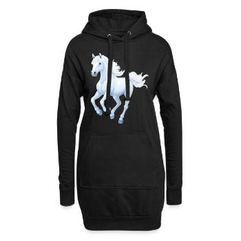 Cheval - Sweat-shirt à capuche long Femme - noir - Devant