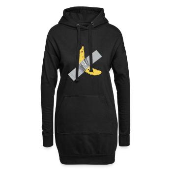 Banane Comedian Kunst Kunstwerk Tape Klebeband - Hoodie-Kleid - Schwarz - Vorne