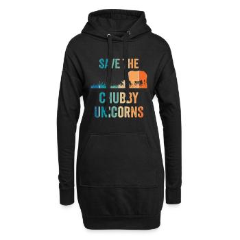 Save The Chubby Unicorns Vintage Rhino - Sweat-shirt à capuche long Femme - noir - Devant