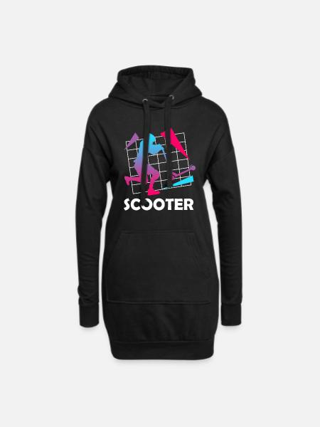 Scooter Spruch Skater Geschenk Kunst Zeichnung - Hoodie-Kleid - Schwarz