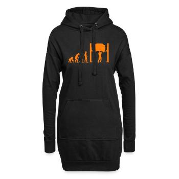 KFZ Mechaniker Hebebühne Evolution Affe Mensch - Hoodie-Kleid - Schwarz - Vorne