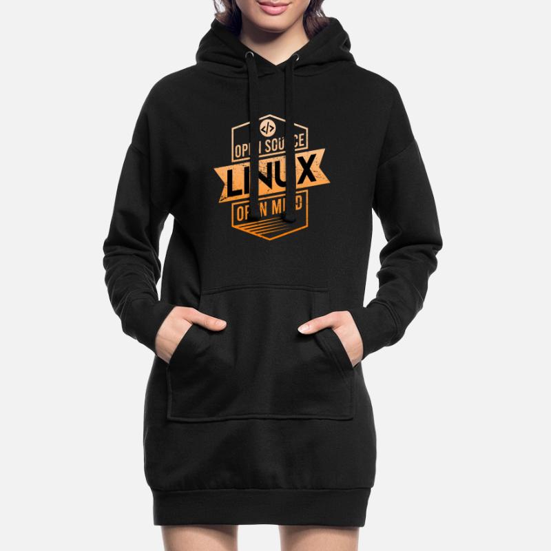 Linux Open Source Open Mind Betriebssystem Hoodie-Kleid
