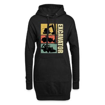 Constructeur routier Pelleteuse Rétro Vintage - Sweat-shirt à capuche long Femme - noir - Devant