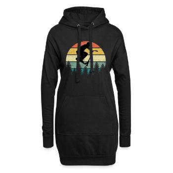 Scooter Roller Tretroller Geschenk Vintage Retro - Hoodie-Kleid - Schwarz - Vorne