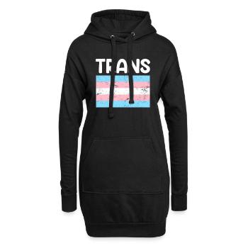 Trans Flagge Regenbogen LGBT Pride Transsexuell - Hoodie-Kleid - Schwarz - Vorne