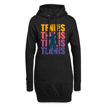 Tennisspieler Tennis Logo Vintage Sportler - Hoodie-Kleid - Schwarz - Vorne
