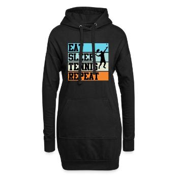 Tennis Tennisspieler Tennisschläger Geschenk - Hoodie-Kleid - Schwarz - Vorne